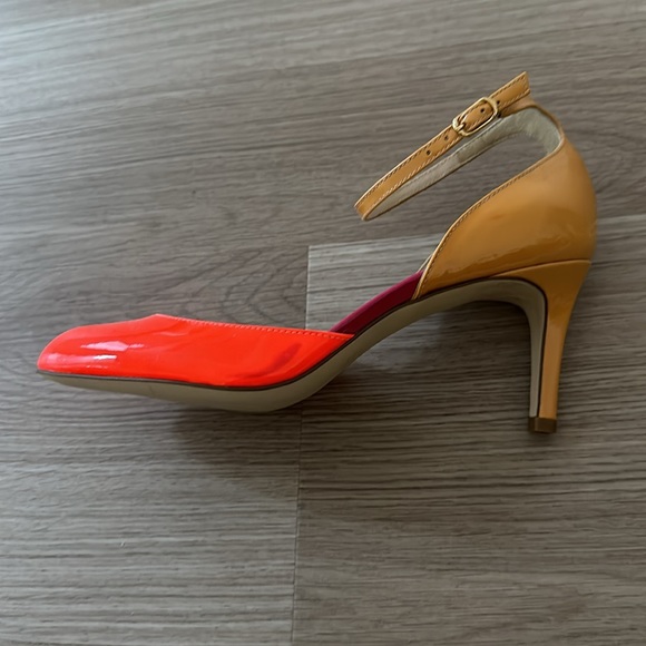 Never Worn J. Crew Patent Leather Colorblock Ankle Strap Pumps - Picture 10 of 12